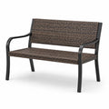 Panca da giardino a 2 posti 112 × 58 × 86 cm in metallo e polyrattan marrone e nero con braccioli