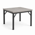 Tavolo da pranzo quadrato 90 × 90 × 75 cm con piano grigio effetto cemento e struttura nera
