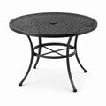 Tavolo rotondo da giardino in metallo nero Ø 105 × 72 cm con foro per ombrellone