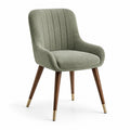 Poltrona moderna imbottita con braccioli in tessuto verde salvia, 62 × 64 × 86 cm