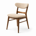 Sedia da pranzo moderna imbottita in legno marrone e tessuto beige, 52 × 57 × 79 cm